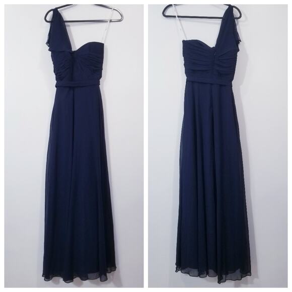 Jenny Packham Bridesmaid One Shoulder Long Gown Dress - Picture 1 of 12